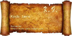 Koch Imre névjegykártya