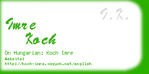 imre koch business card